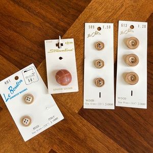 VINTAGE BUTTONS BUNDLE - WOOD & LEATHER